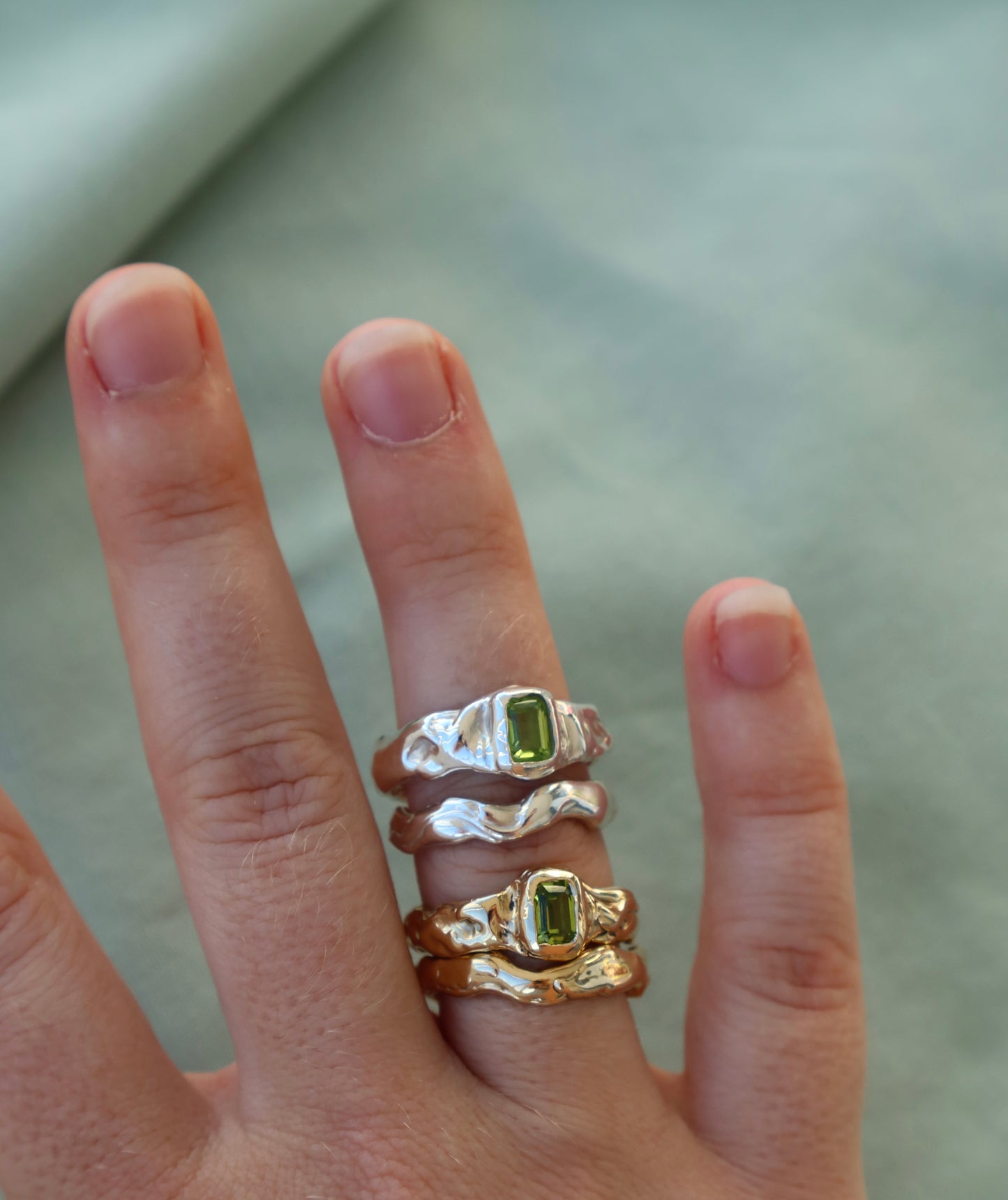 Watercress Corundum Ring